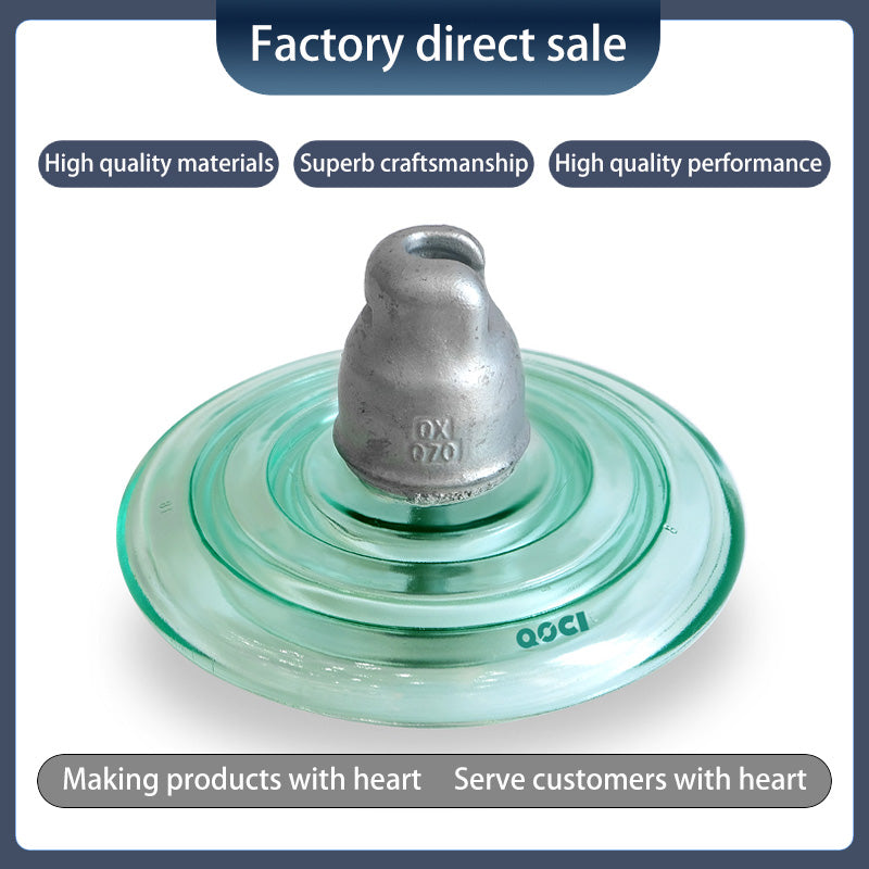 QOCI ELECTRIC 70KN Suspended Tempered Glass Insulator U70b(Starting from 1000,Specific price consulting customer service)Anti-Pollution glass Insulator