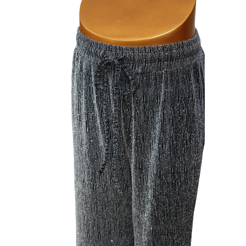 TETE T Shiny Diamond Trousers(Ask customer service for specific prices)Ice silk straight High-waisted and draped