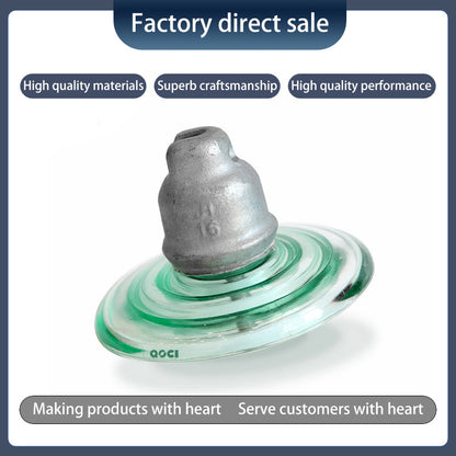 QOCI ELECTRIC 40KN Suspended Tempered Glass Insulator U40b（Starting from 1000，Specific price consulting customer servicey） Anti-Pollution glass Insulator
