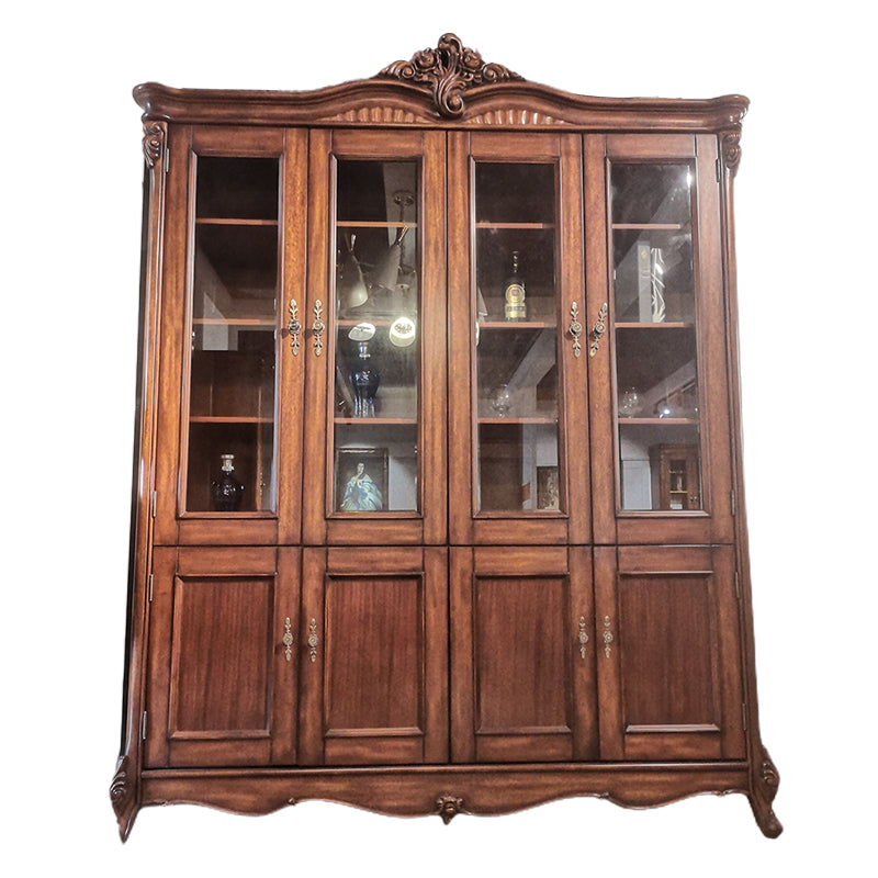 SANHUAN European living room furniture series（customizable）Solid wood retro display cabinet Glass cabinet