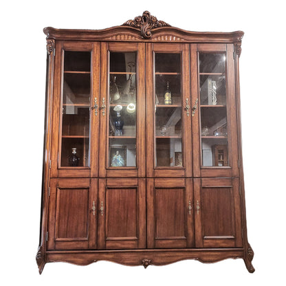 SANHUAN European living room furniture series（customizable）Solid wood retro display cabinet Glass cabinet