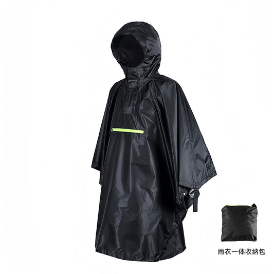 HUALIE Multi-functional three-in-one outdoor block poncho foreign trade mountaineering walking poncho raincoat riding adult   Increase and thicken