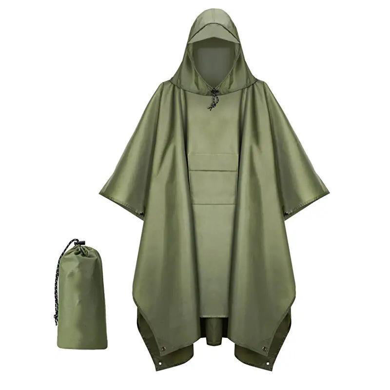 HUALIE Polyester multi-functional three-in-one poncho raincoat Adult mountaineering camping tour outdoor emergency waterproof poncho