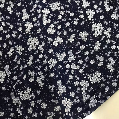 LINCHANG  Milk silk screen print flowers（Patterns can be customized） Dust cover small floral fabric clothing fabric