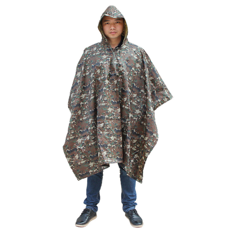 HUALIE 3-in-1 multi-functional creative Camouflage Fashion Poncho Raincoat Waterproof outdoor riding for adults  portable