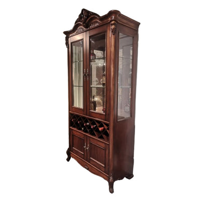 SANHUAN European living room furniture series（customizable）Solid wood retro display cabinet Glass cabinet