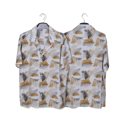 XINHUARUI Plus-size beach shirt Printed shirt  Apricot