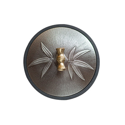 XUANYAN The bamboo moon covered the ink sea with tin  Wenfang four treasures ink stone with cover is suitable for small ink stone