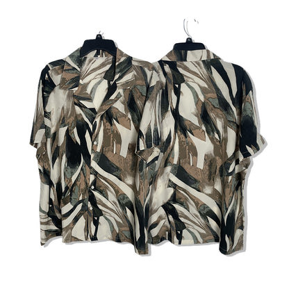 XINHUARUI Plus-size beach shirt Printed shirt  Coffee