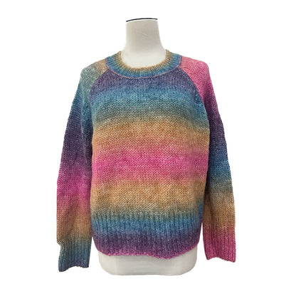 HEYING Gradient Spray Hair Crew Neck Pullover（Products can be customized, price ask customer service）knitted top hauteur winter clothes