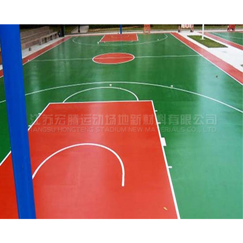 HONGTENG Silicone pu court（Ask customer service for specific prices）National Standard School Plastic Resilient Layer Floor Badminton court materials