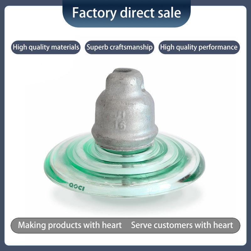 QUANXIN 40KN suspended tempered glass insulator U40b（Ask customer service for specific prices）High voltage line insulators  For transmission lines