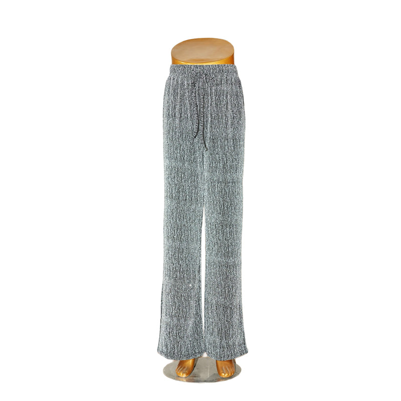 TETE  T Shiny Diamond Trousers（Ask customer service for specific prices）Ice silk straight  High-waisted and draped