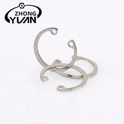ZHONGYUAN Manufacturers direct sales of various specifications of holes with the ring national standard connector stainless steel C-type open ring（Ask customer service for specific prices）Thickened shaft heavy retainer