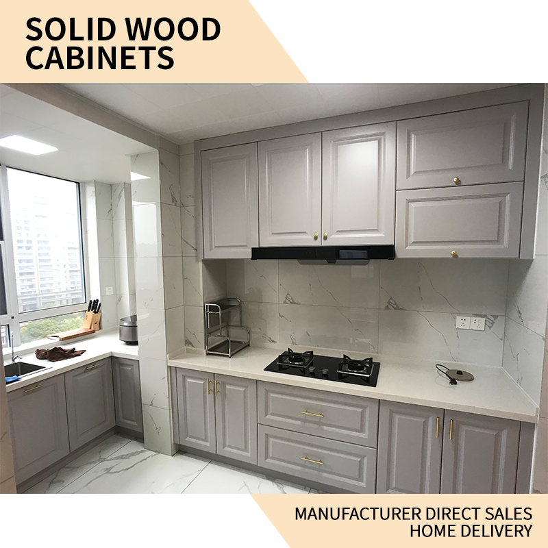 HUIBANG Simple Luxury Series solid wood cabinet（Products can be customized, price ask customer service）Solid wood multi-layer environmental protection cabinet  Cabinet door glass titanium crystal panel