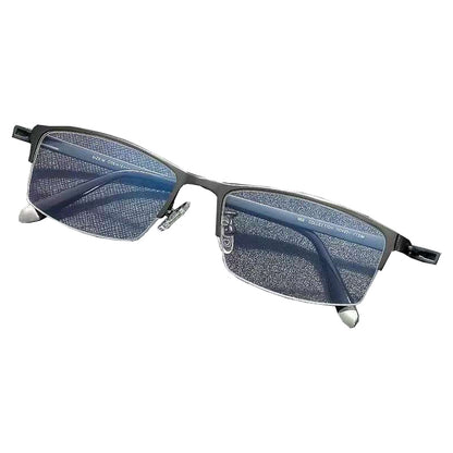 NIXIN Ultra lightweight designer model titanium plate half frame business men's model（Ask customer service for specific prices）Can be fitted with nearsightedness glasses frames color changing