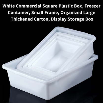 White Commercial Square Plastic Box, FreezerContainer, Small Frame, Organized LargeThickened Carton, Display Storage Box（Products can be customized,This price is for display, price ask customer service）