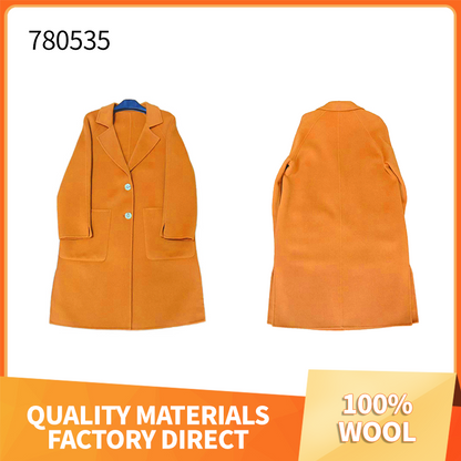 MINGYA Wool double-faced tweed（Ask customer service for specific prices）Reversible cashmere coat  Double-breasted knee-length tweed