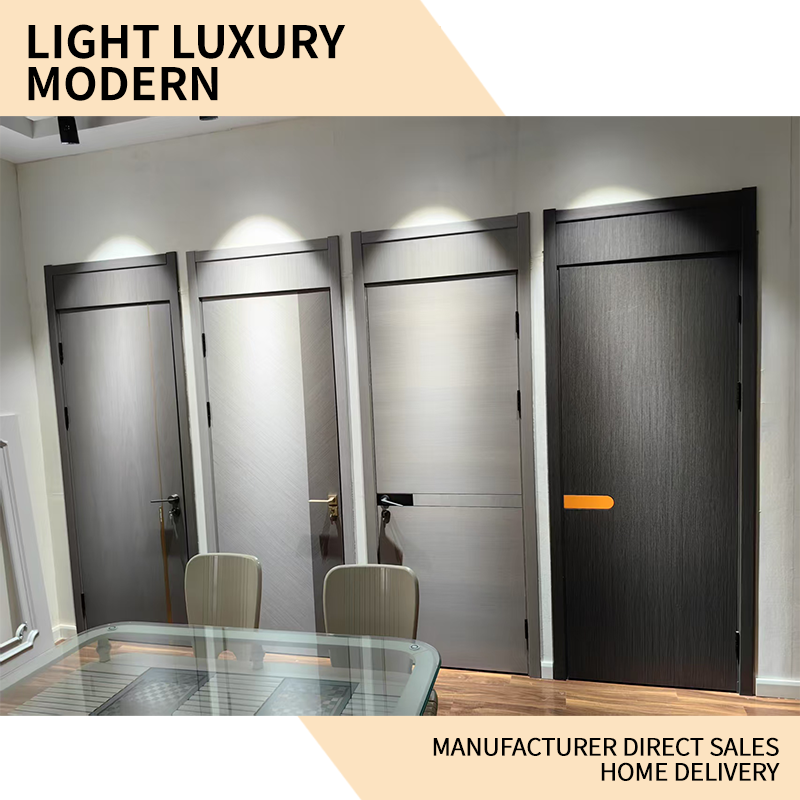 HUIBANG Simple Luxury Series face quality door（Products can be customized, price ask customer service）Light luxury modern minimalist solid wood door  Bedroom sets of doors solid wood lacquered