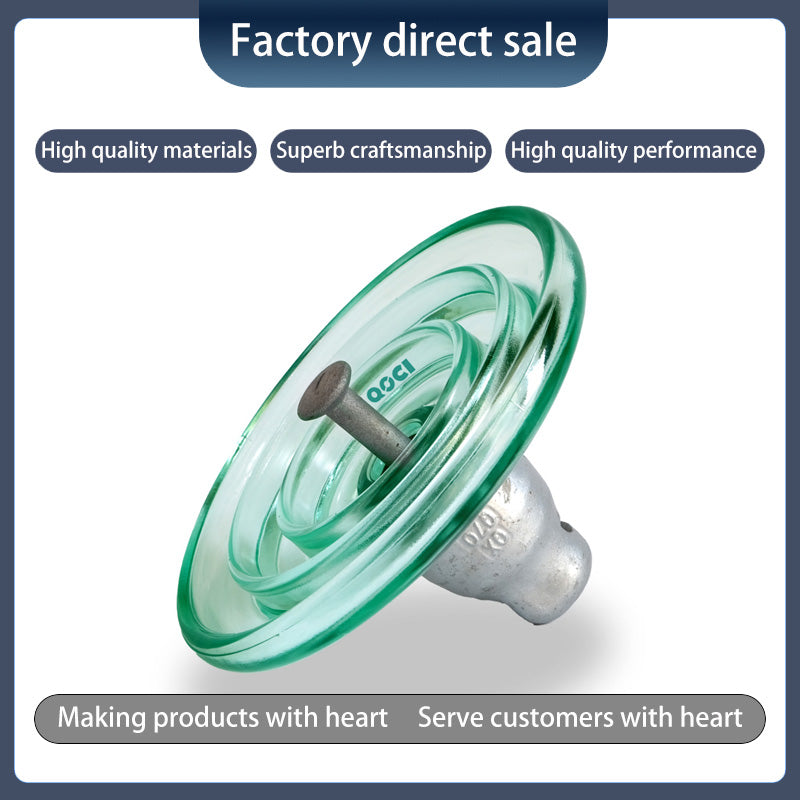 QOCI ELECTRIC 70KN Suspended Tempered Glass Insulator U70b（Starting from 1000，Specific price consulting customer service）Anti-Pollution glass Insulator