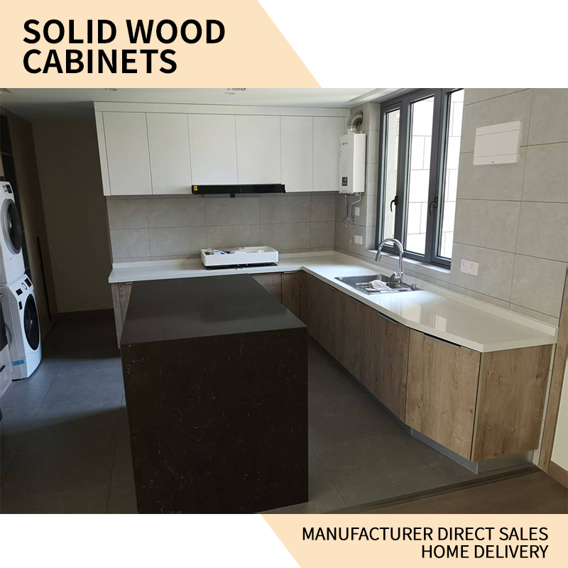 HUIBANG Simple Luxury Series solid wood cabinet（Products can be customized, price ask customer service）Solid wood multi-layer environmental protection cabinet  Cabinet door glass titanium crystal panel