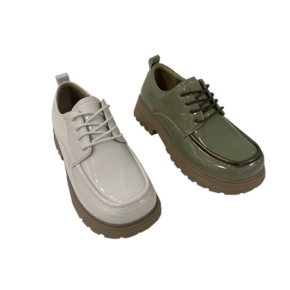 XINRUI Loafers for women 1  Leather platform small leather shoes lace-up（3000 pairs price）