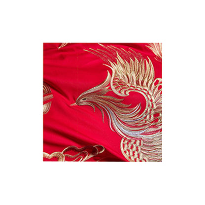 SHANGDIE Dragon and phoenix love wedding wedding bedding four sets（Customized products, specific price ask customer service）Cotton 4-piece embroidery set dragon phoenix wedding room bed 4-piece set