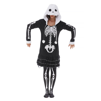 CAIYUN Black and white skeleton dress for adult women Y18415 Horror costume Human bones skeleton dress