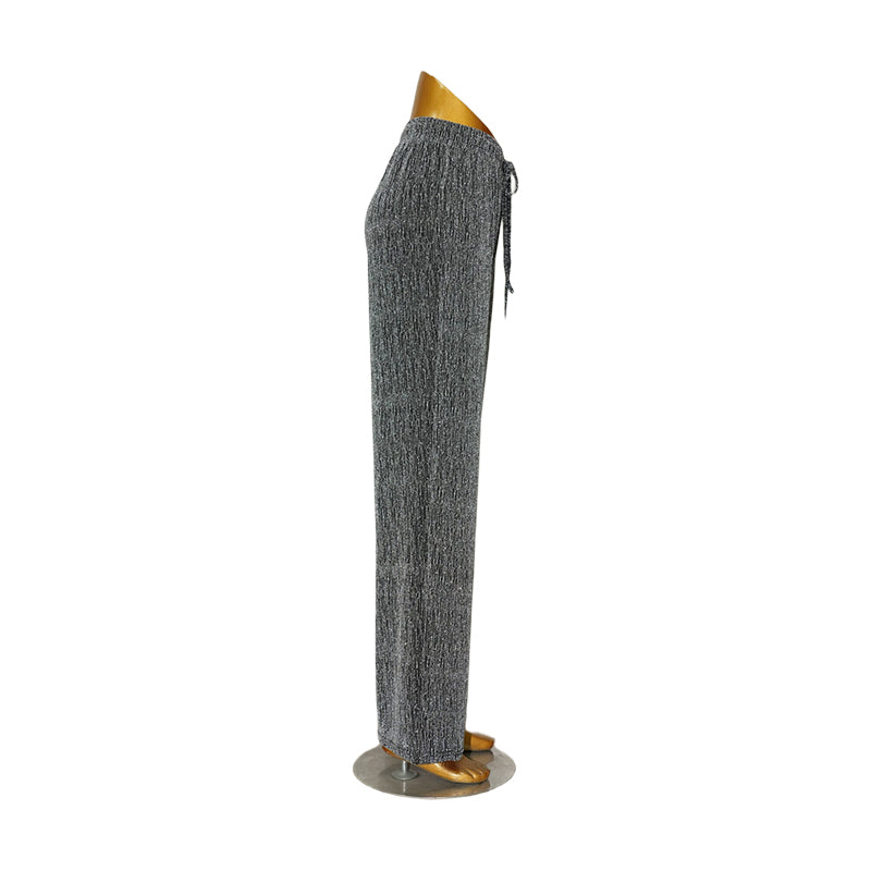 TETE  T Shiny Diamond Trousers（Ask customer service for specific prices）Ice silk straight  High-waisted and draped