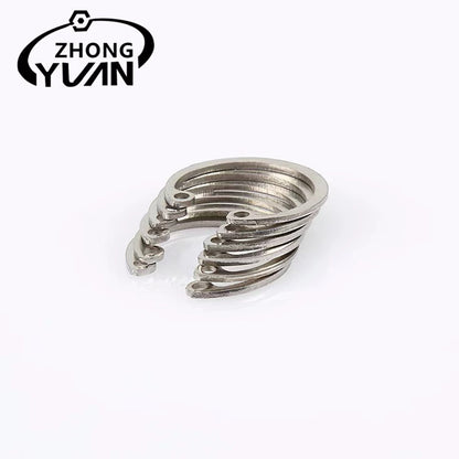 ZHONGYUAN Manufacturers direct sales of various specifications of holes with the ring national standard connector stainless steel C-type open ring（Ask customer service for specific prices）Thickened shaft heavy retainer
