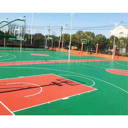 HONGTENG Silicone pu court（Ask customer service for specific prices）National Standard School Plastic Resilient Layer Floor Badminton court materials