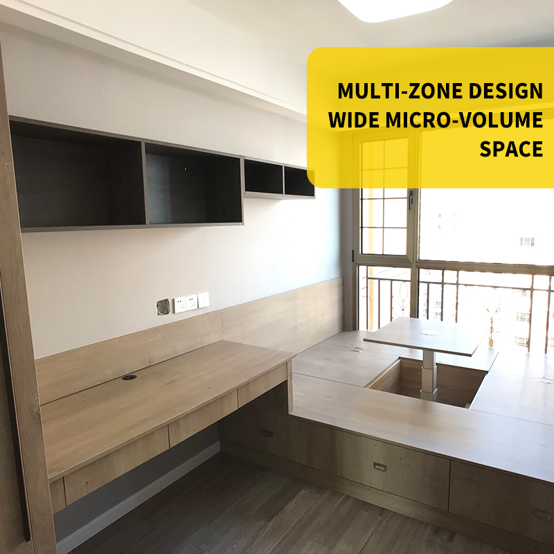 HUIBANG Simple Luxury Series MULTI-PARTITION DESIGN DESK（Products can be customized, price ask customer service）Multi-partition design desk  Large capacity storage drawer doors