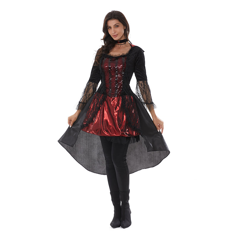 CAIYUN Adult female vampire dress 2-piece set (Skirt + Neckline) 20118 Dresses Funny costume