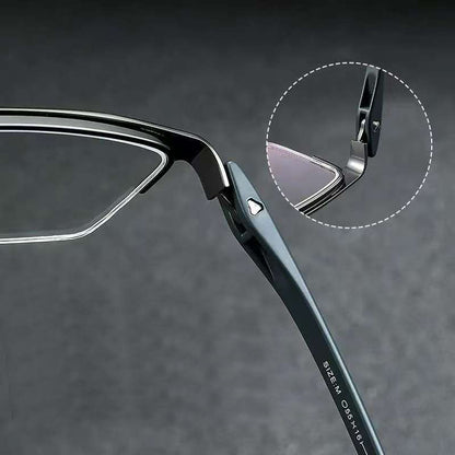 NIXIN Ultra lightweight designer model titanium plate half frame business men's model（Ask customer service for specific prices）Can be fitted with nearsightedness glasses frames color changing