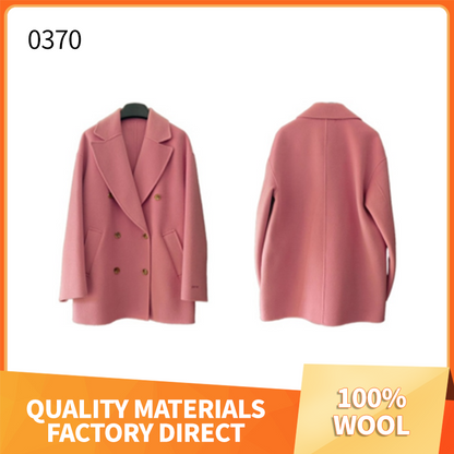 MINGYA Wool double-faced tweed（Ask customer service for specific prices）Reversible cashmere coat  Double-breasted knee-length tweed
