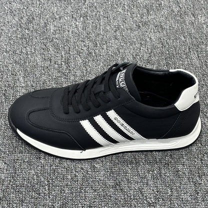 YONGJIA Winter leather head layer cowhide Gump shoes Fashion cotton shoes men's shoes All match flat comfortable sports casual shoes (85973-30) Thick base for autumn and winter