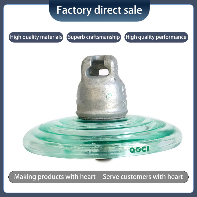 QOCI ELECTRIC 120KN Suspended Tempered Glass Insulator U120b（Starting from 1000，Specific price consulting customer service） Anti-Pollution glass Insulator