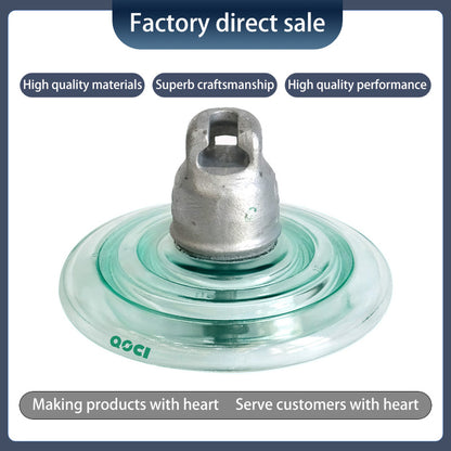 QOCI ELECTRIC 120KN Suspended Tempered Glass Insulator U120b（Starting from 1000，Specific price consulting customer service） Anti-Pollution glass Insulator