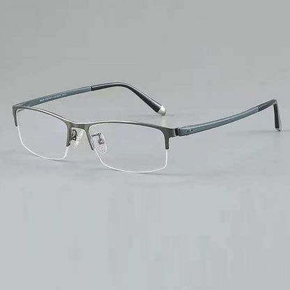 NIXIN Ultra lightweight designer model titanium plate half frame business men's model（Ask customer service for specific prices）Can be fitted with nearsightedness glasses frames color changing