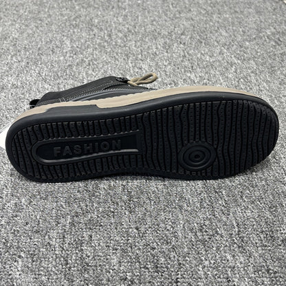 YONGJIA Spring new leather head layer cowhide fashion single shoes men's shoes all comfortable sports casual shoes (85280-1)  Low help simple soft bottom