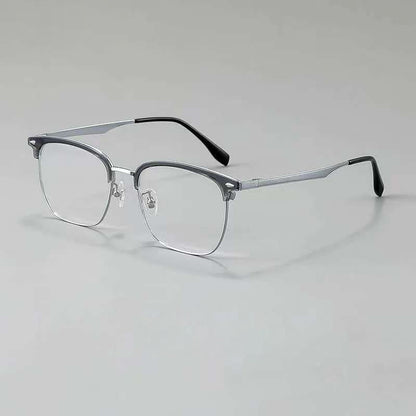 NIXIN Designer model eyebrows imported pure titanium ultra-light glasses frames for men and women（Products can be customized, price ask customer service）half-rimmed eye frame  turn back the clock  Ultra Light Box