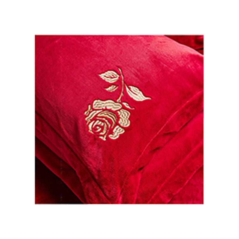 SHANGDIE Prosperous feast wedding wedding bedding four sets（Customized products, specific price ask customer service）Wedding milk velvet embroidery four-piece set