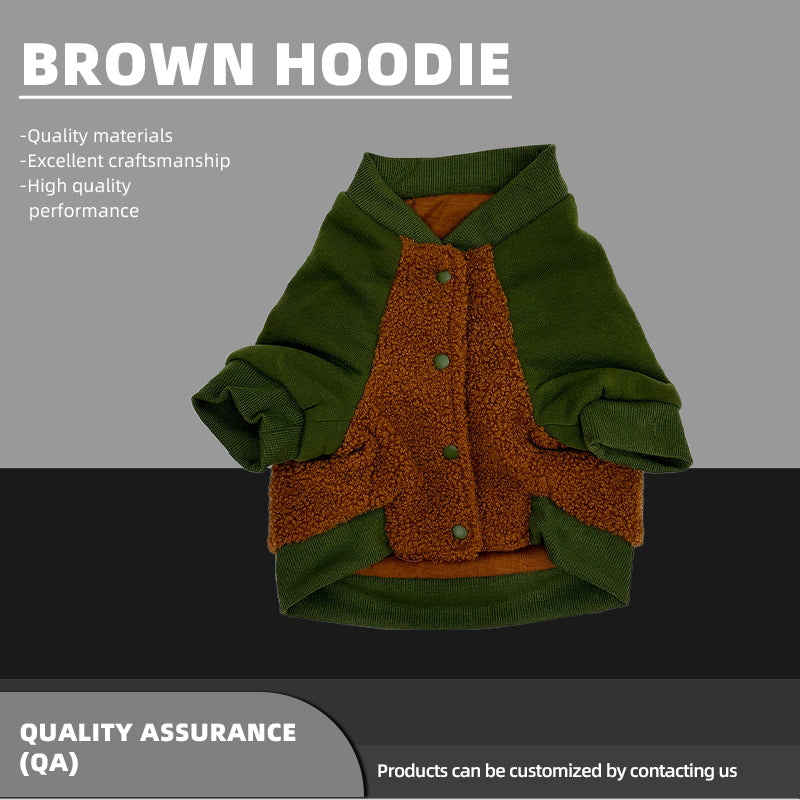 CHAOHUA Brown hoodie   Two-foot buckle design  Easy to put on and take off