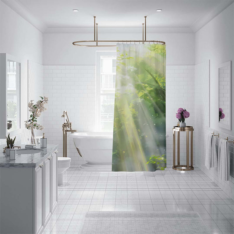 ZHENGYANG Shower curtain 1（Ask customer service for specific prices） Dry and wet separation perforation-free screen