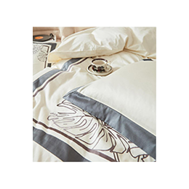 SHANGDIE Bamboo language bedding 4-piece set（Customized products, specific price ask customer service）French retro light luxury high sense thickened duvet cover