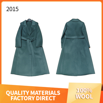MINGYA Wool double-faced tweed（Ask customer service for specific prices）Reversible cashmere coat  Double-breasted knee-length tweed