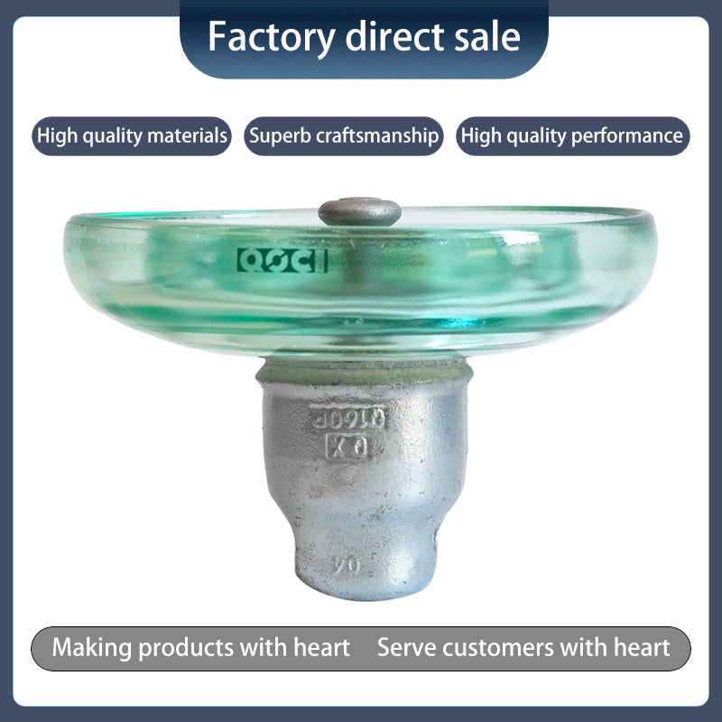 QOCI ELECTRIC 160KN Suspended Tempered Glass Insulator U160b（Starting from 1000，Specific price consulting customer service） Anti-Pollution glass Insulator