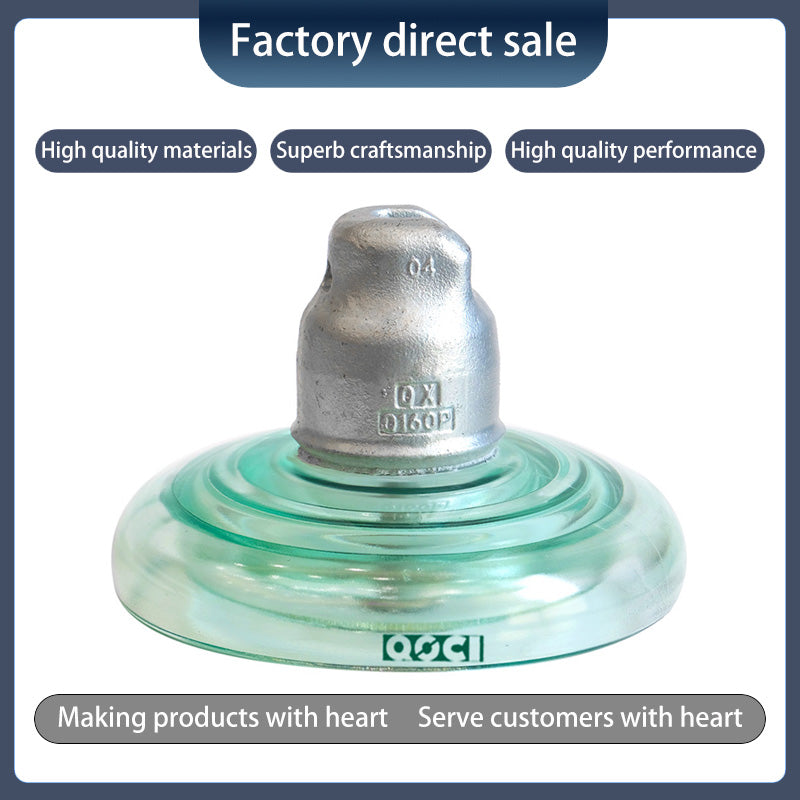 QOCI ELECTRIC 160KN Suspended Tempered Glass Insulator U160b（Starting from 1000，Specific price consulting customer service） Anti-Pollution glass Insulator