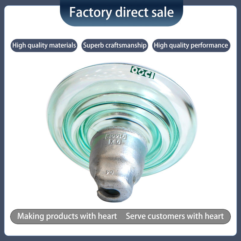 QOCI ELECTRIC 160KN Suspended Tempered Glass Insulator U160b（Starting from 1000，Specific price consulting customer service） Anti-Pollution glass Insulator
