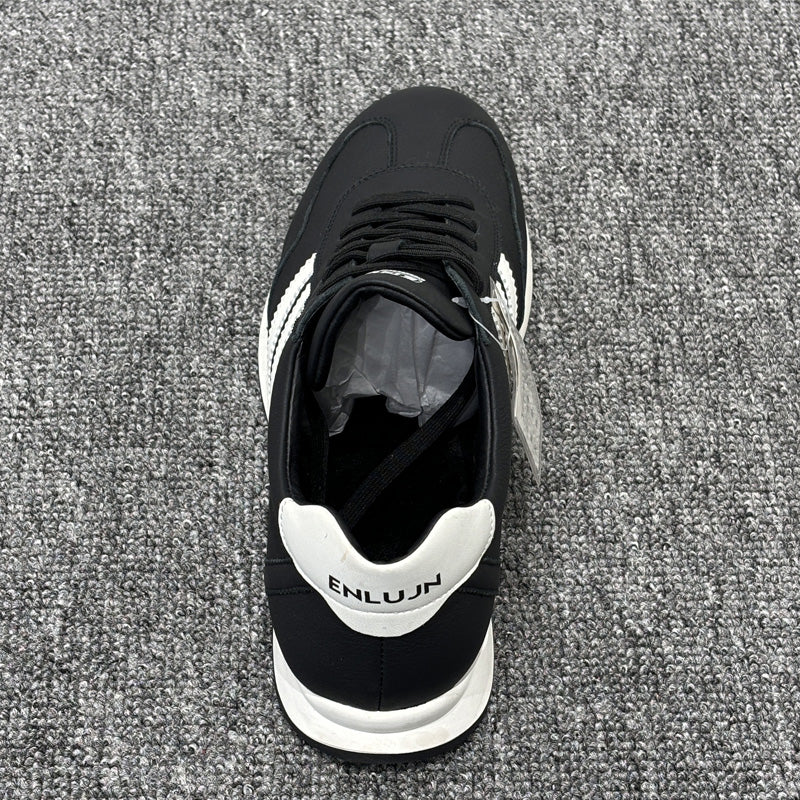 YONGJIA Winter leather head layer cowhide Gump shoes Fashion cotton shoes men's shoes All match flat comfortable sports casual shoes (85973-30) Thick base for autumn and winter